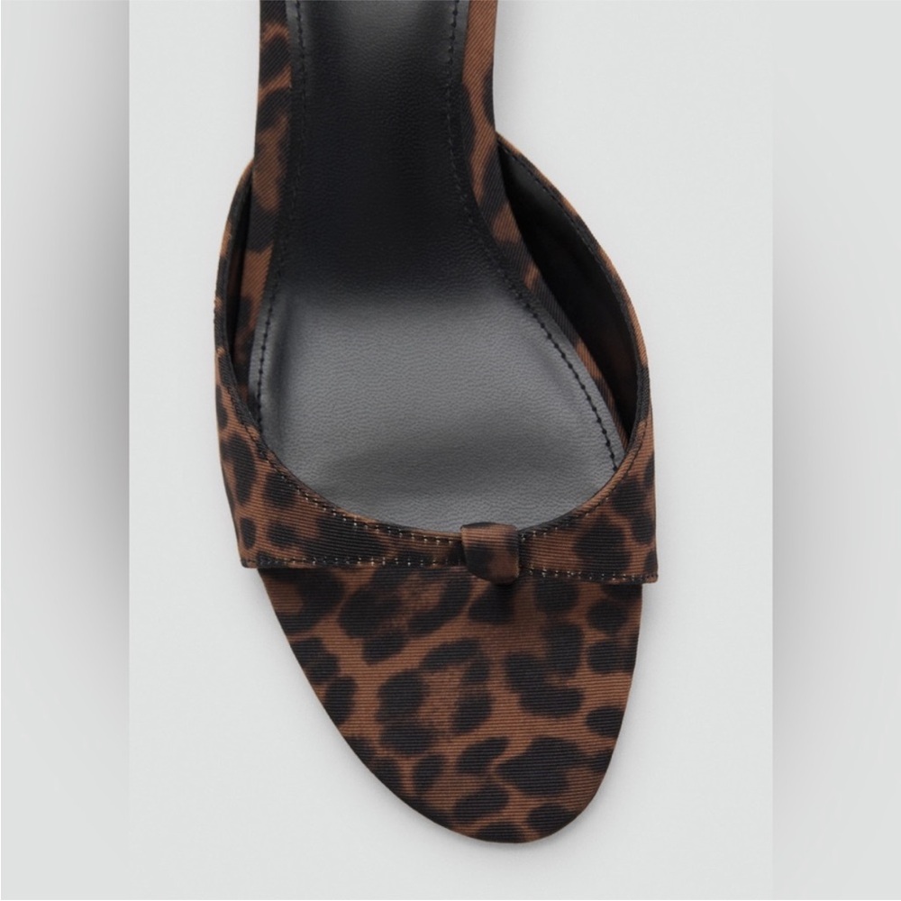 MANGO Leopard Print Kitten Heel Thong Sandals Slip On US 6 EURO 36 New - Picture 4 of 10